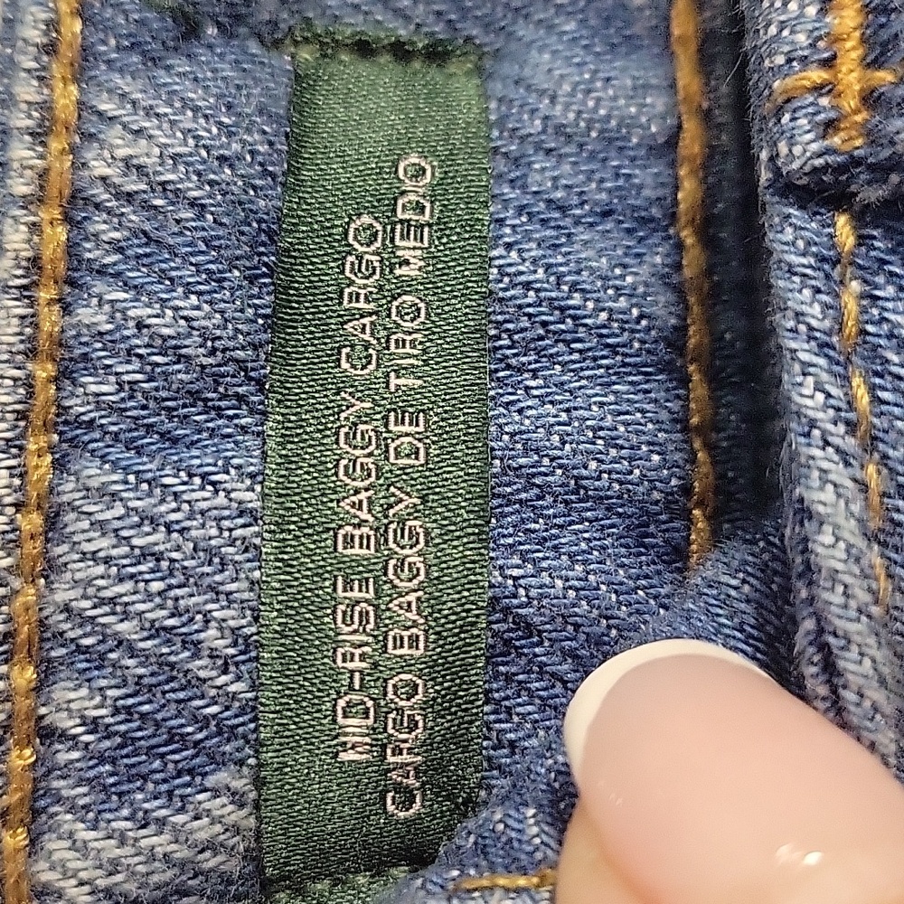 Wild Fable Blue Cargo Jeans Relaxed Fit - Picture 2 of 3